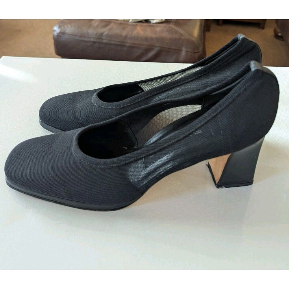 Evan Picone Mesh Evening Wear Black Dress Shoes Heels Women 8.5 US Dark Academia